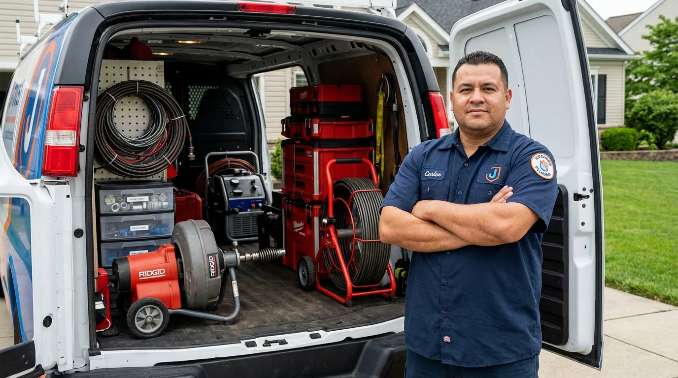 Professional drain cleaning equipment and Johns Plumbing LLC plumber in Canyonville