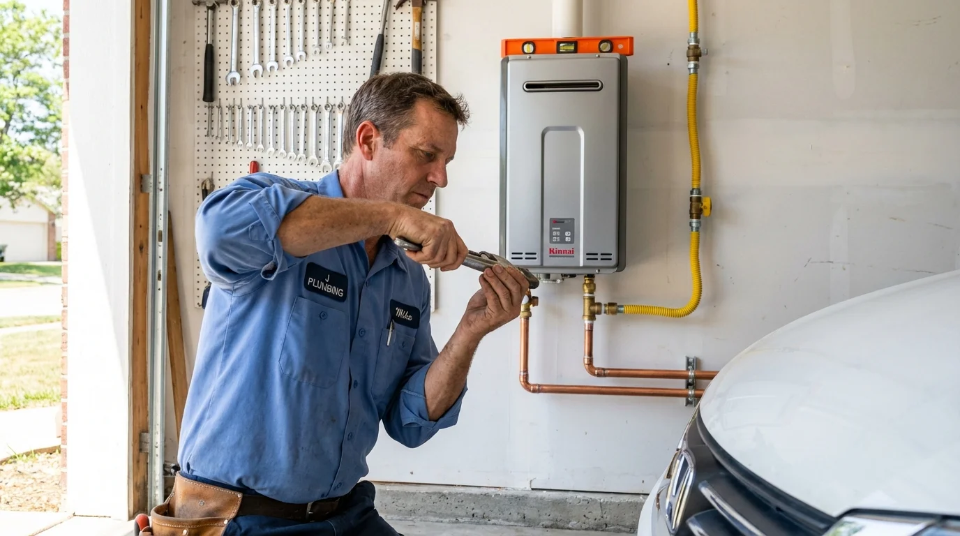 Tankless water heater installation by a Johns Plumbing LLC plumber in Canyonville